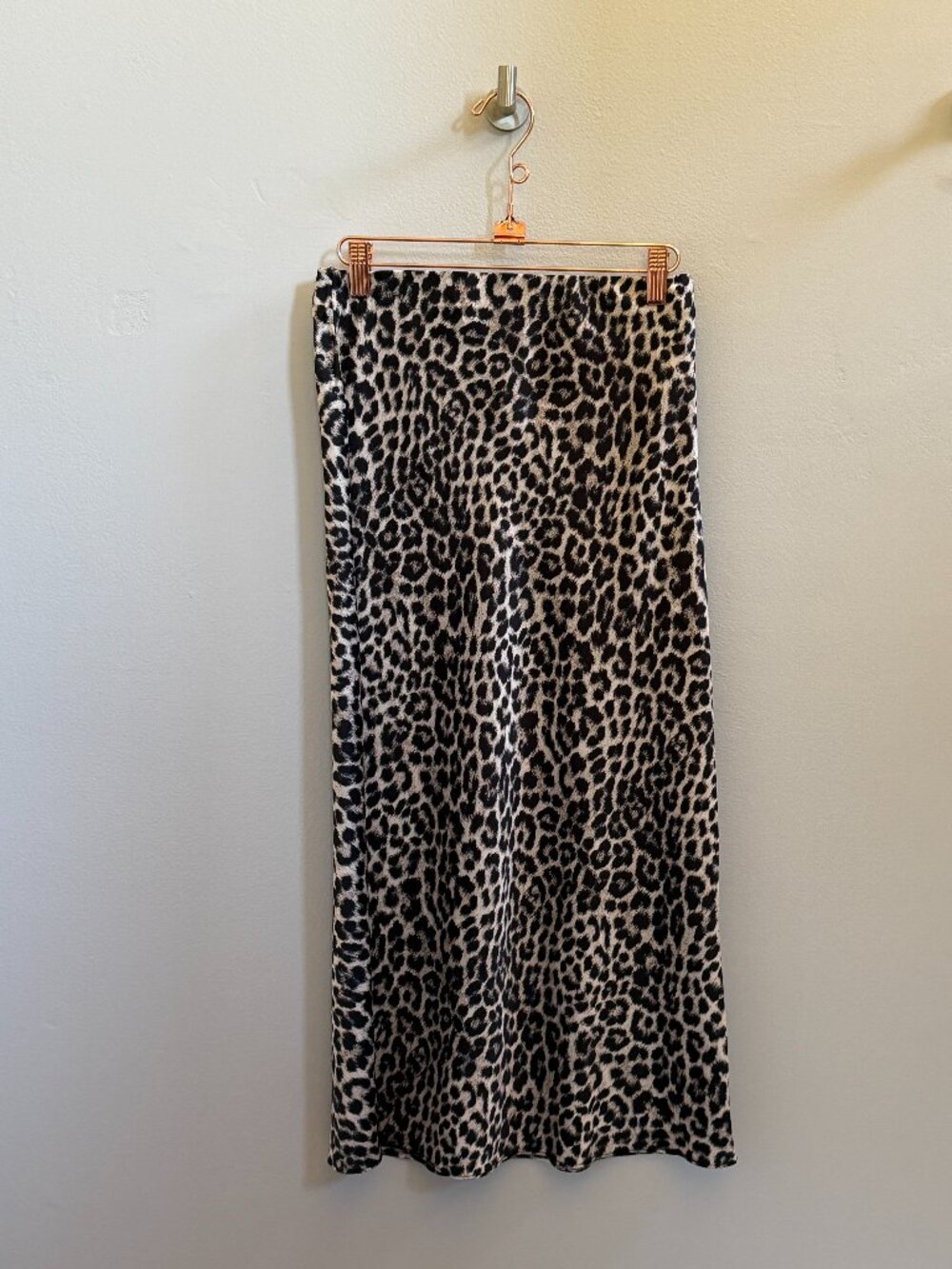 Alya Leopard Print Satin Midi Slip Skirt